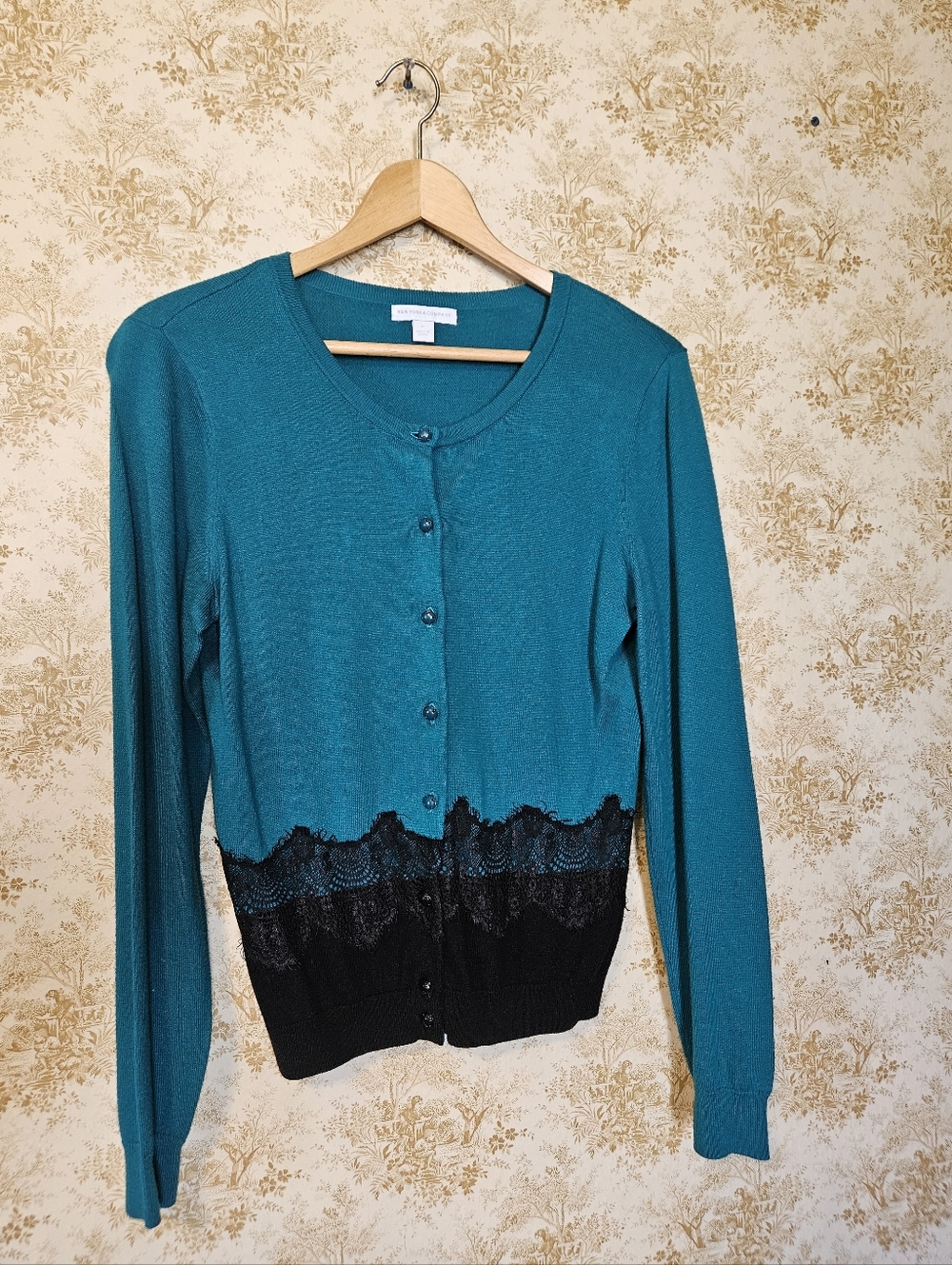 Ny&Co Medium Teal Green And Black Cardigan